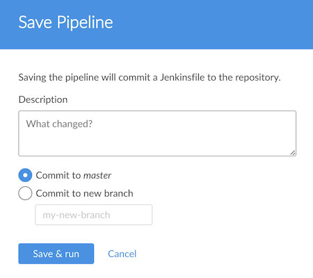 Save Pipeline dialog